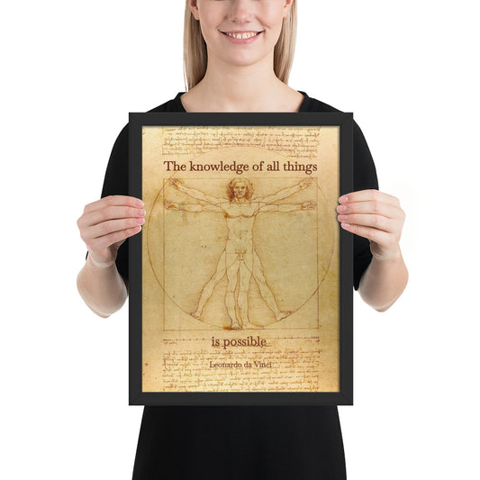 Poster of Vitruvian Man with quote | Da Vinci | Poster | Wall Art | Old Masters