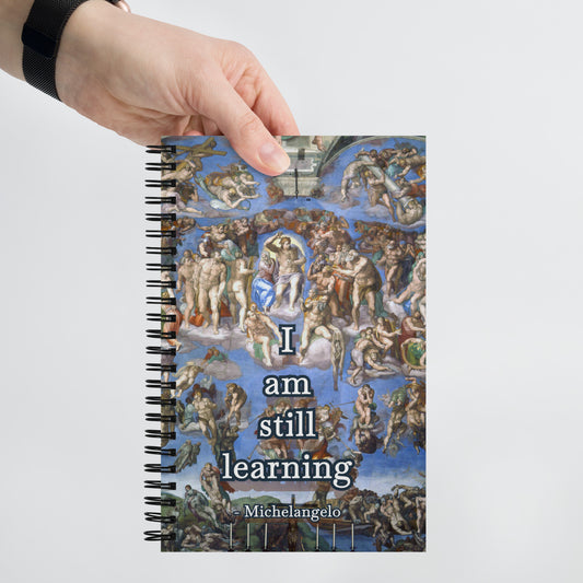 The Last Judgement by Michelangelo Spiral Notebook with Quote | Renaissance Art | Religious Painting Journal | Buonarroti Wall Art
